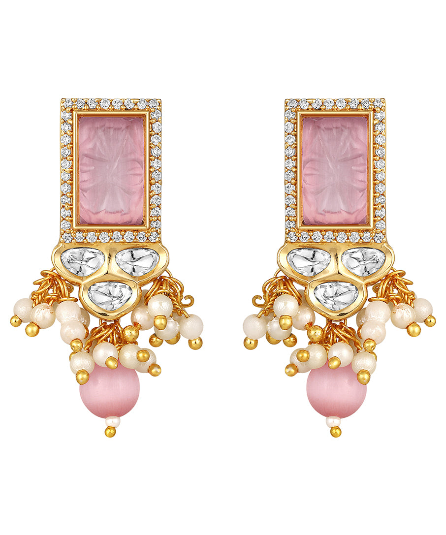 Designer  Gold Polish Brass with Kundan Polki