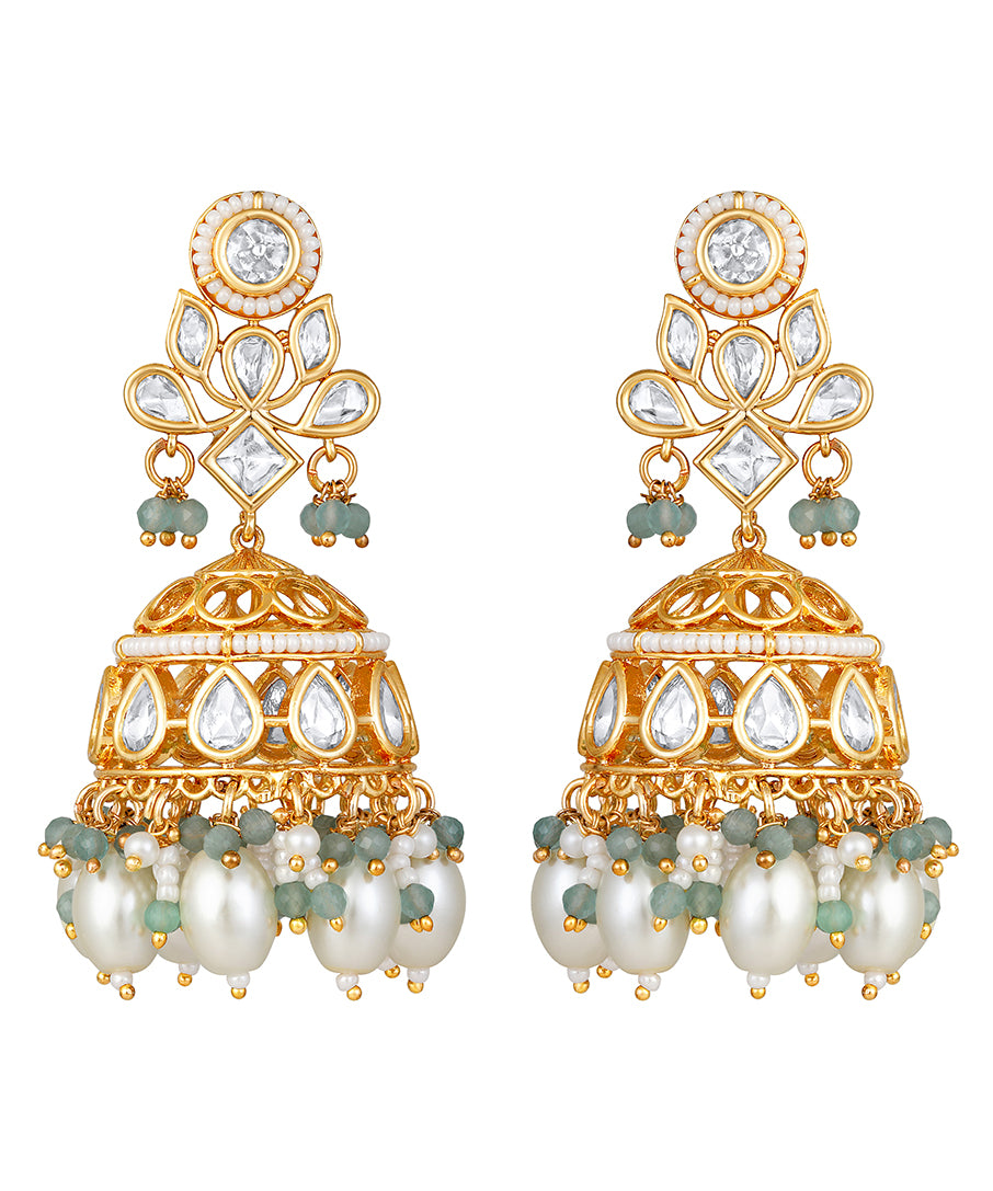 Designer  Gold Polish Brass with Kundan Polki