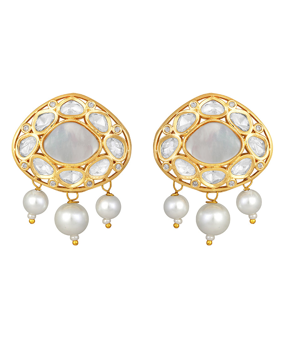 Designer Gold Polish Brass with  Mother of Pearl