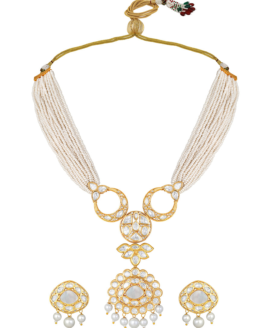 Designer Gold Polish Brass with  Mother of Pearl