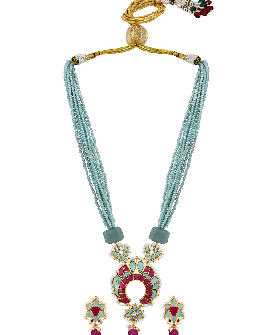 Designer Gold Polish Brass with Kundan Polki