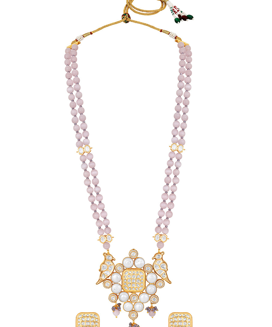 Designer  Gold Polish Brass with Kundan Polki Necklace