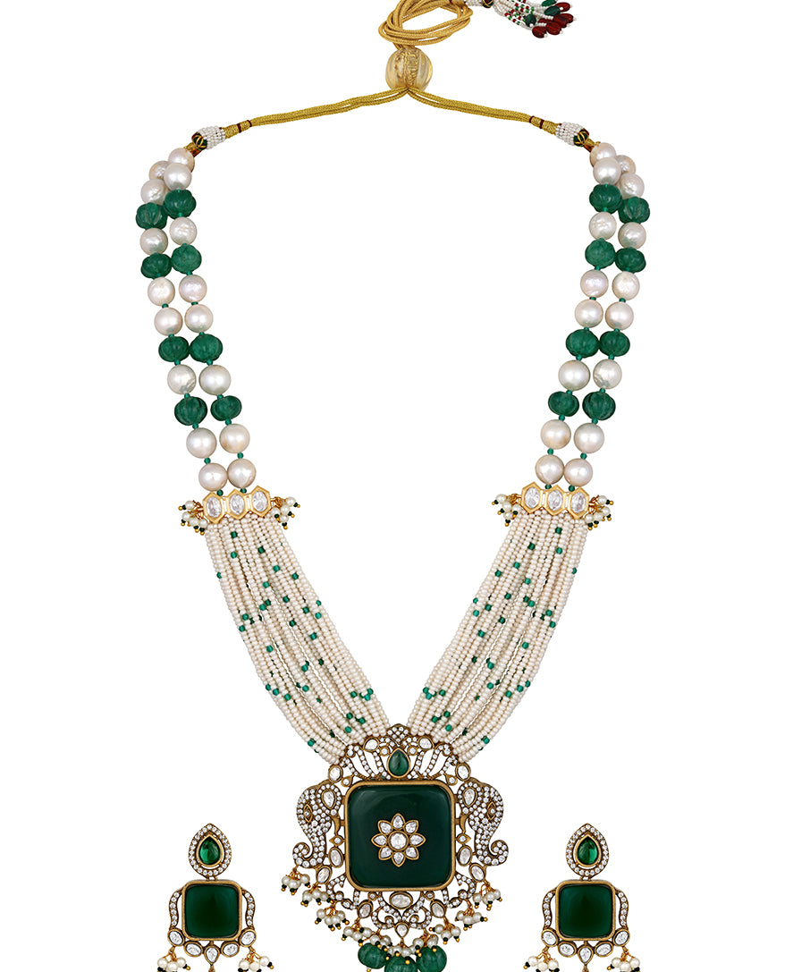 Designer  Gold Polish Brass with Kundan Polki Necklace