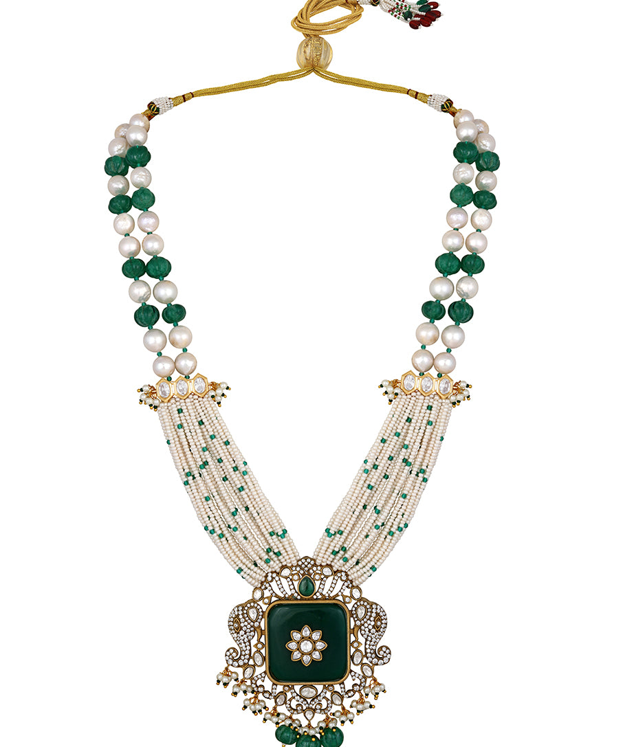 Designer  Gold Polish Brass with Kundan Polki Necklace