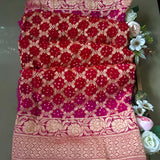 Designer hand woven Rai Bandhej Pure georgette Dupatta