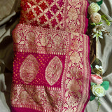 Designer hand woven Rai Bandhej Pure georgette Dupatta