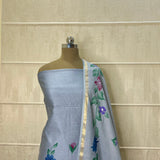 Lilac Hand-Painted Maheshwari Suit with Brushed Dupatta