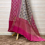 Hand block pure maheshwari chanderi suit dupatta