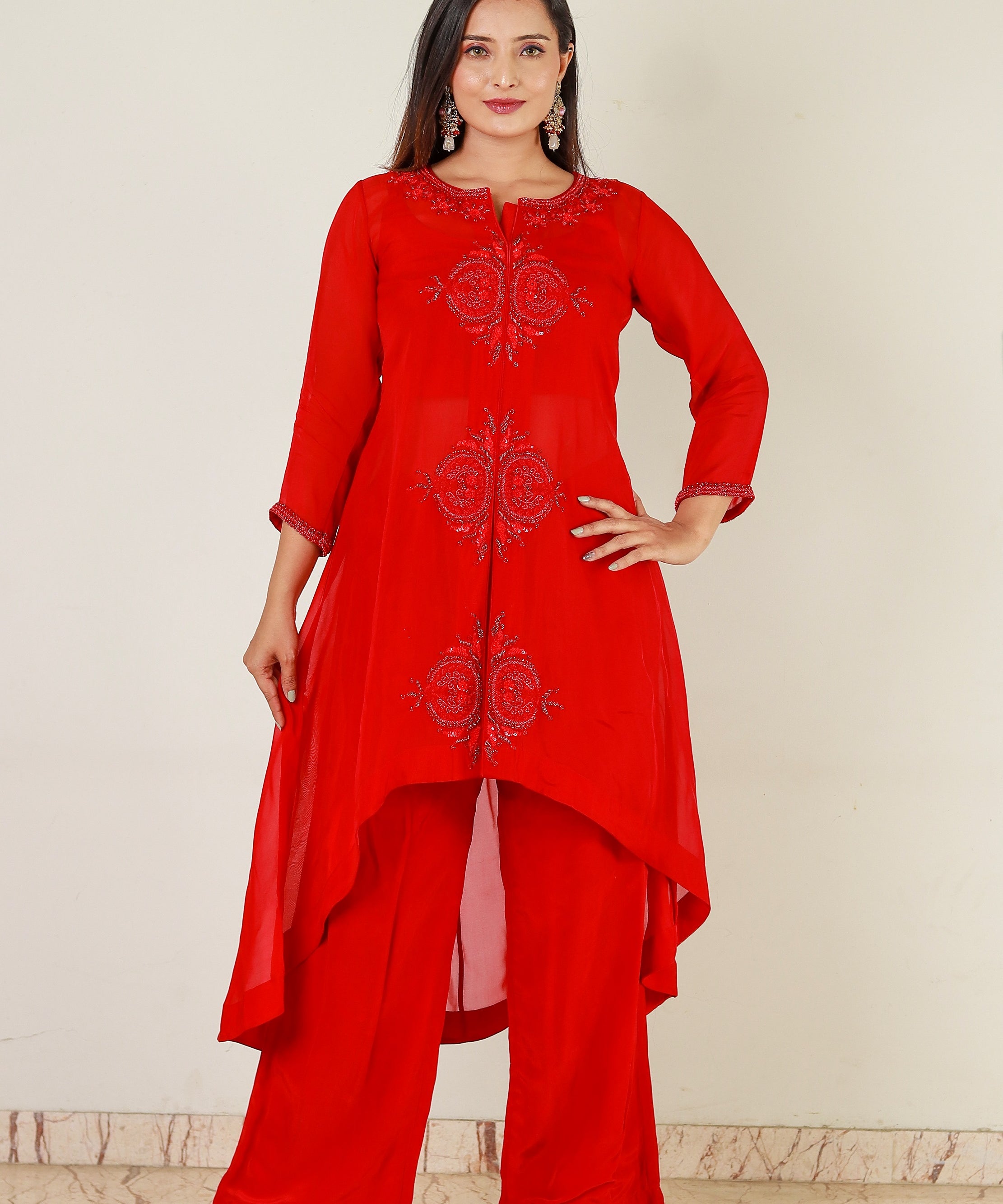 Red Pearl and Crystal dress