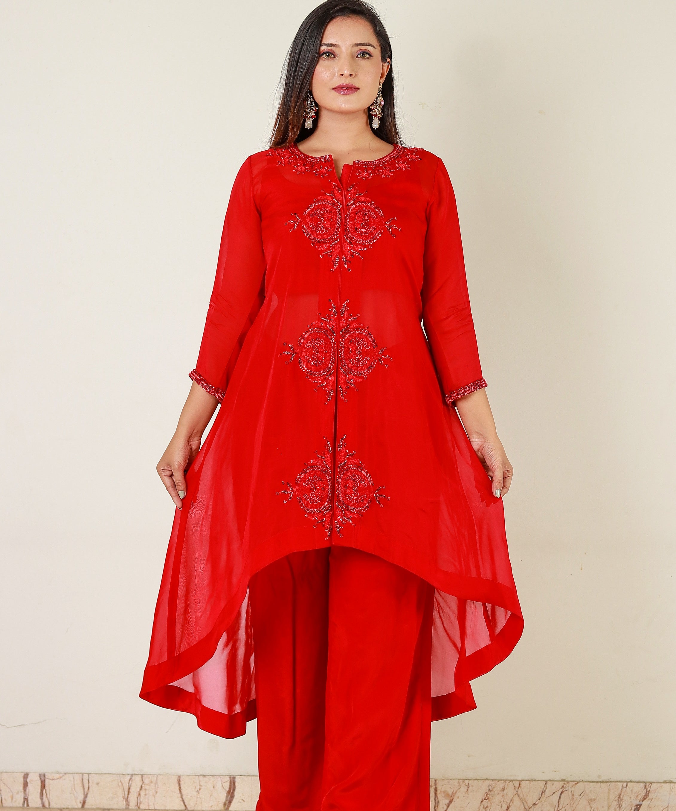 Red Pearl and Crystal dress