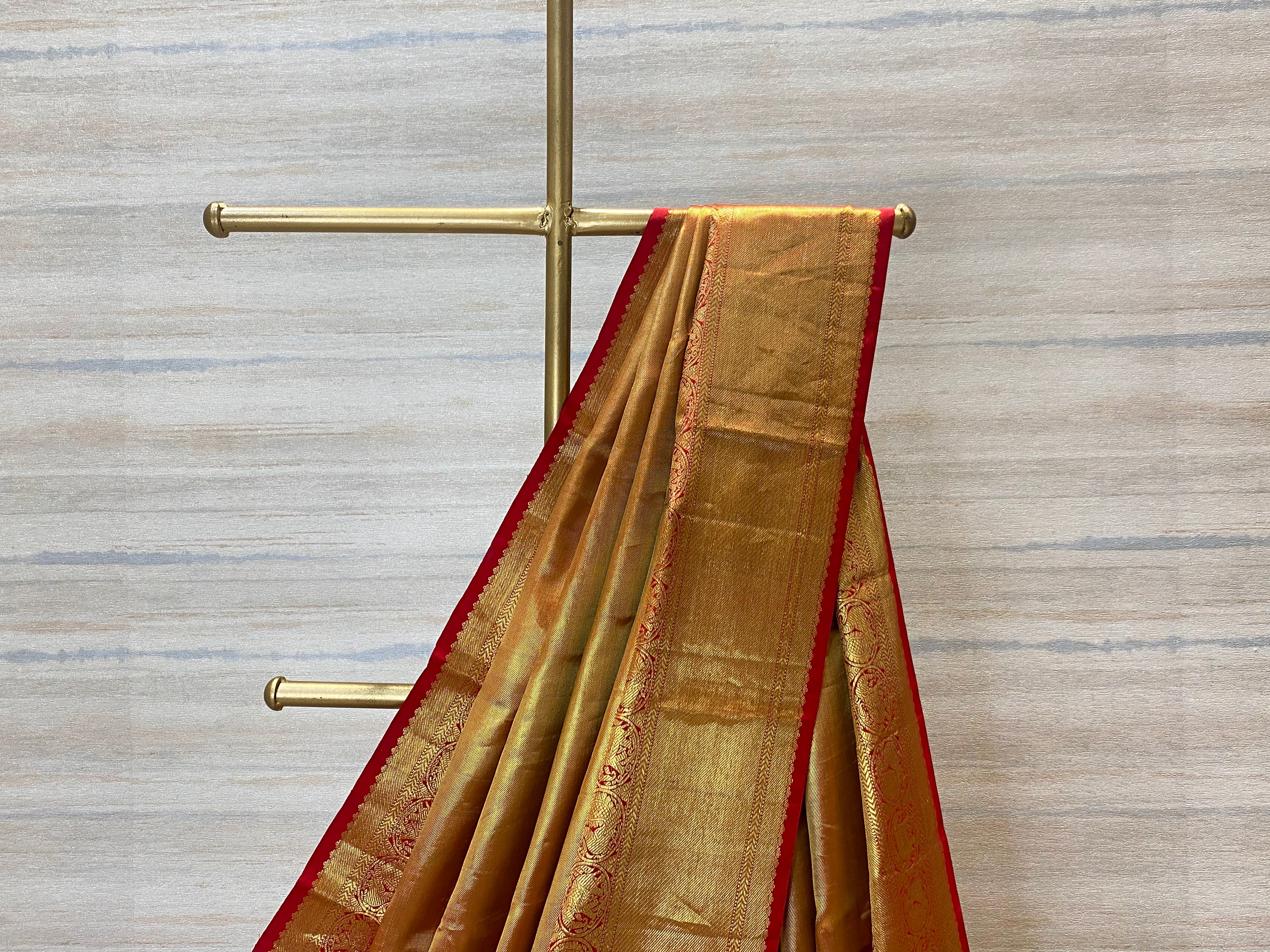 Pure Kanjivaram Tissue Pure Silk Gold zari saree
