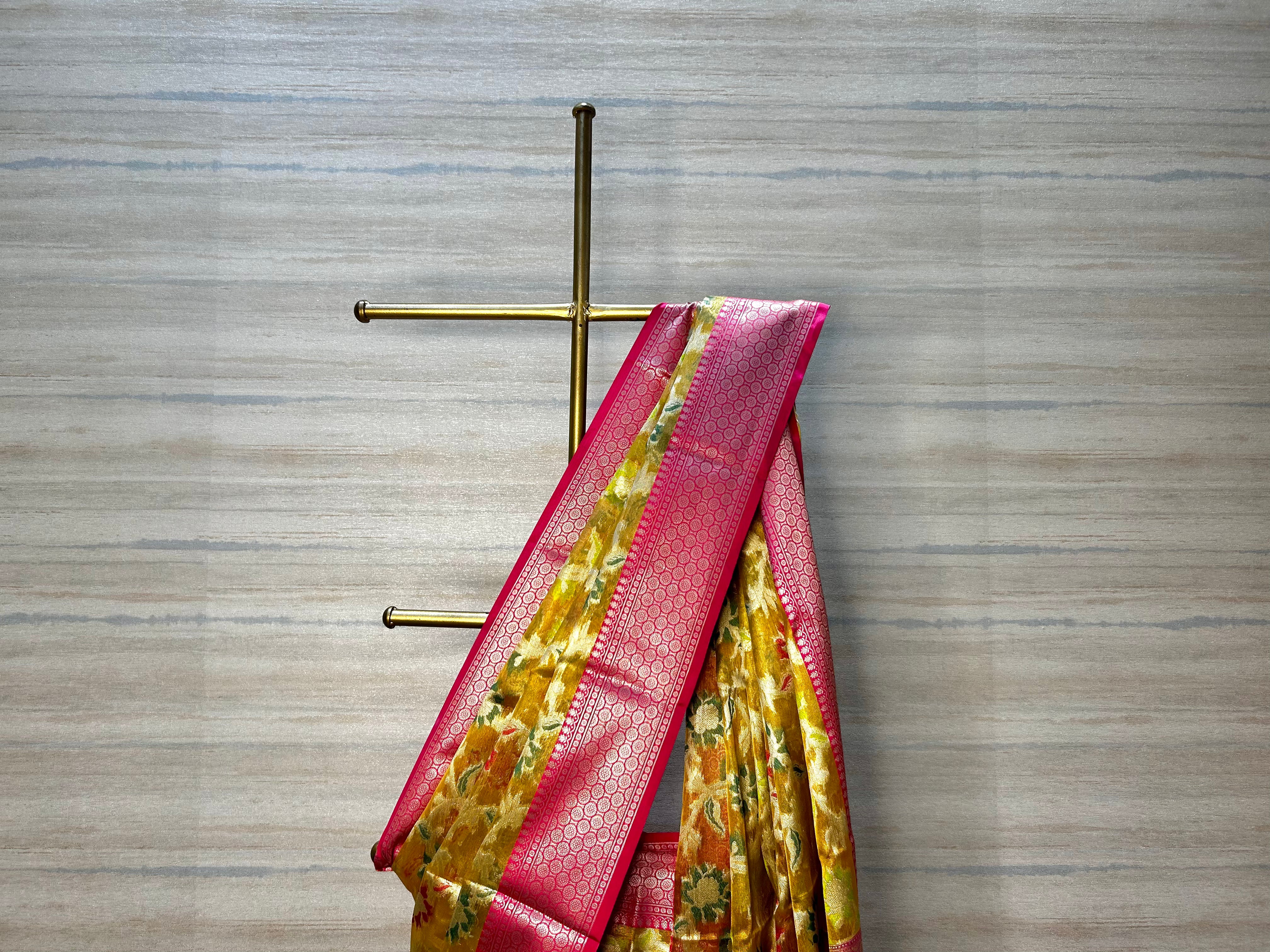 Banarasi Silk Meenakari Jaal Tissue Saree