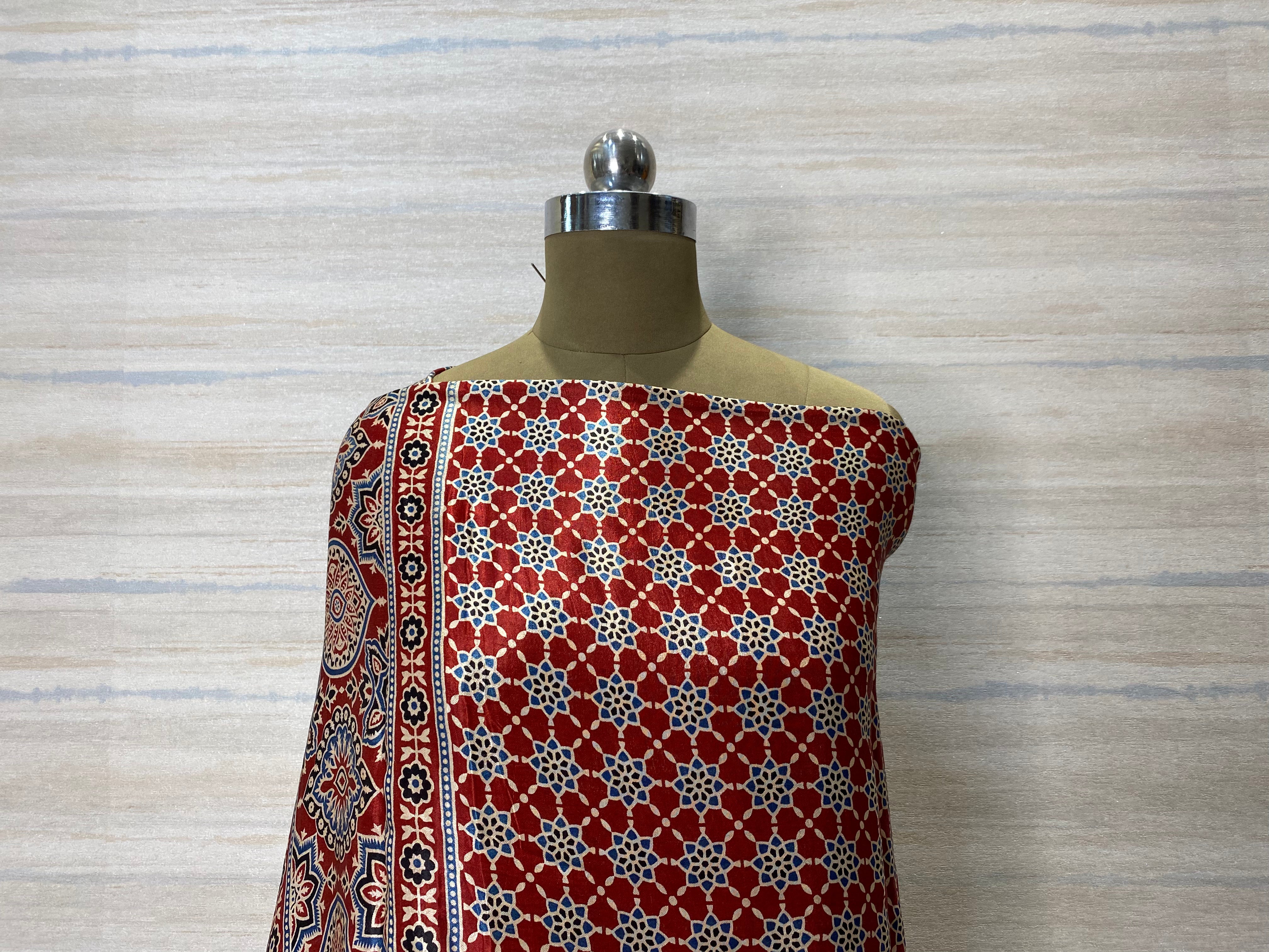 Designer Gajji Satin Ajrak Dupatta