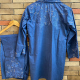 classy embroaidered hand cutwork linen coord set