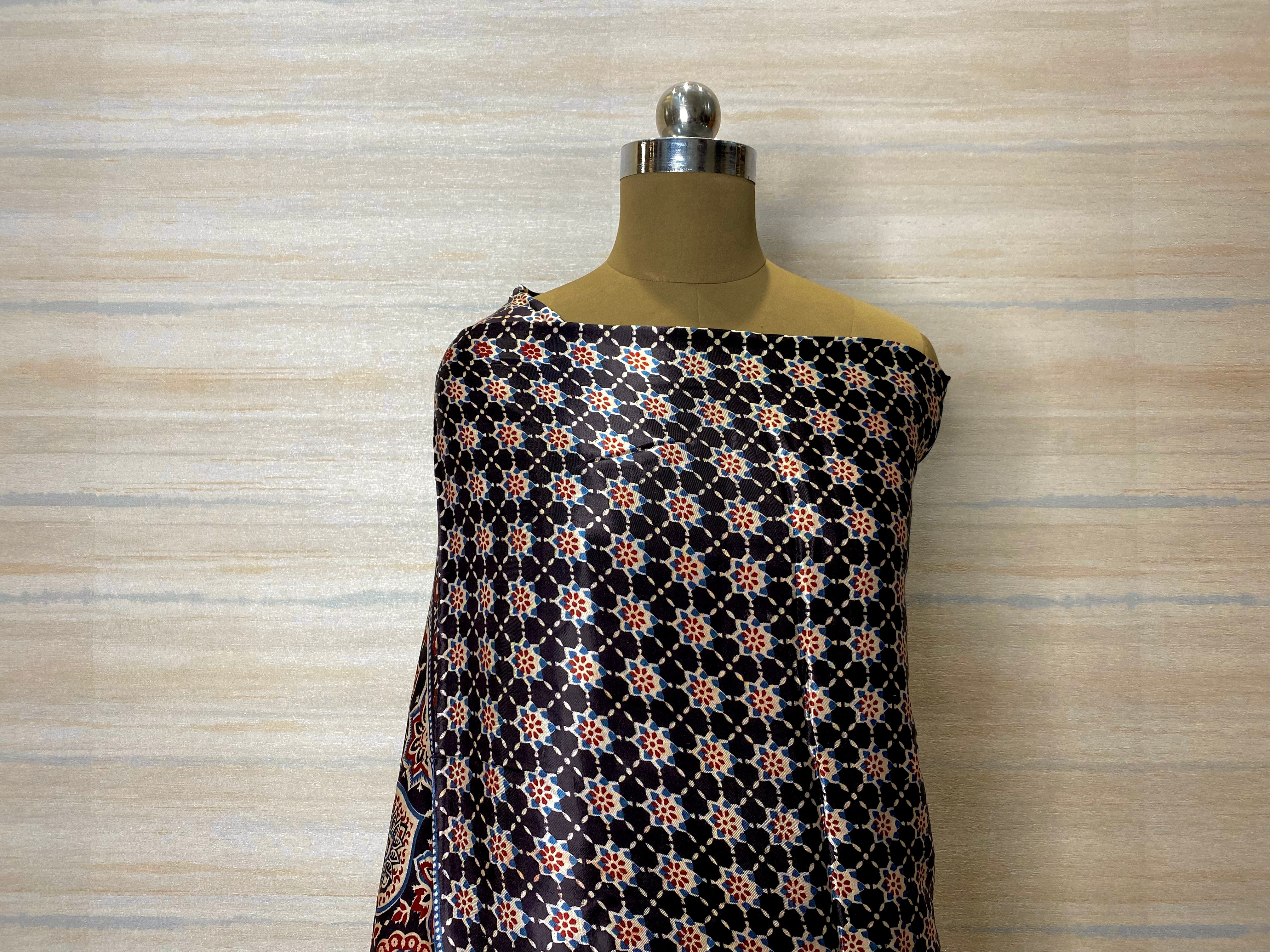 Designer Gajji Satin Ajrak Dupatta