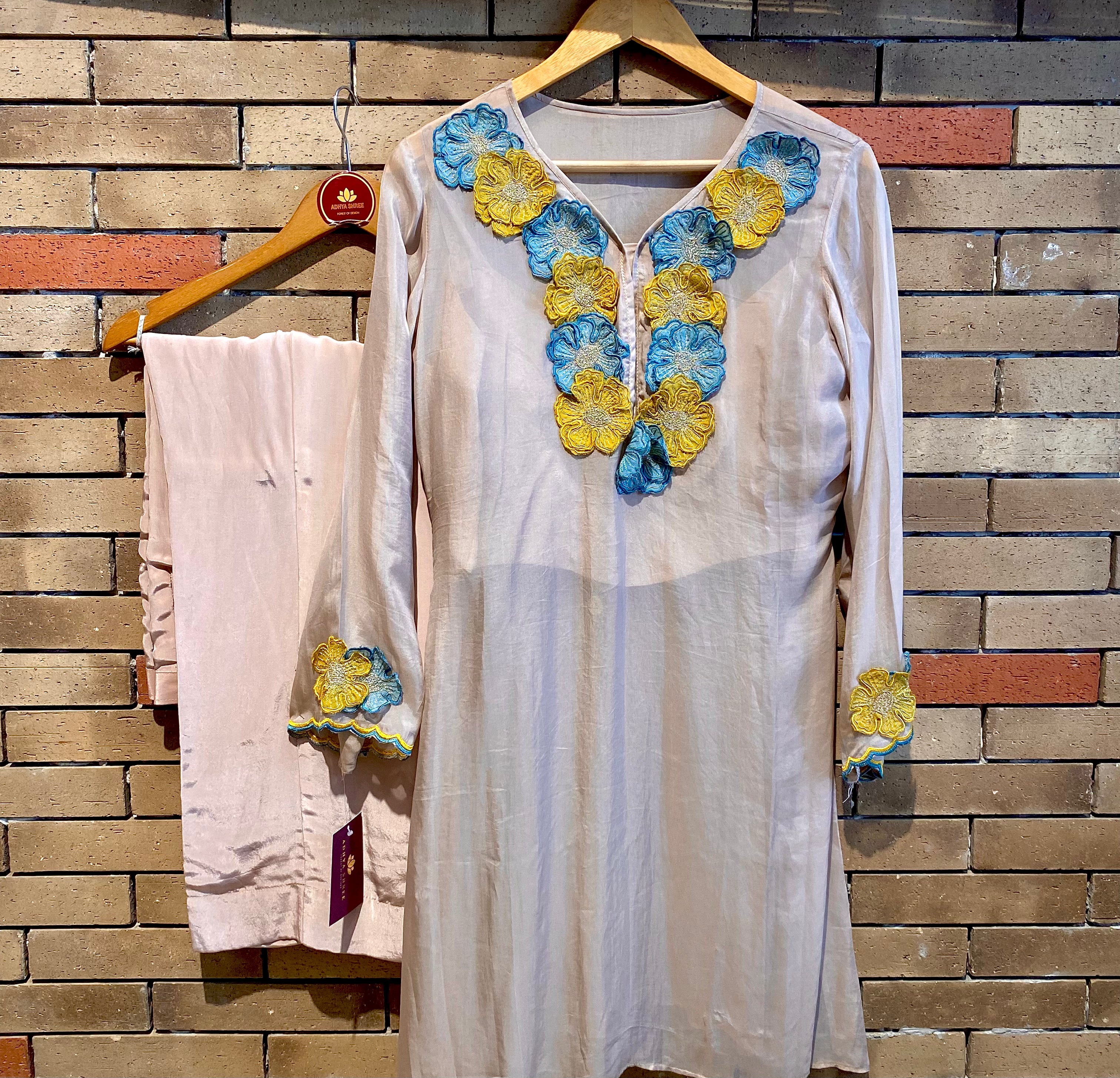 Hand Embroidered Georgette Coord Set