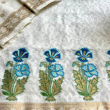 Off-White Zari Woven Mal Chanderi Unstitched Suit