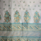 Off-White Zari Woven Mal Chanderi Unstitched Suit