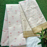 Off-White Zari Woven Mal Chanderi Unstitched Suit