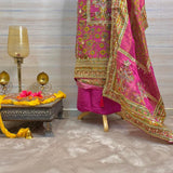 Elegant Georgette Organza Suit with Gota Work & Bandhani Dupatta