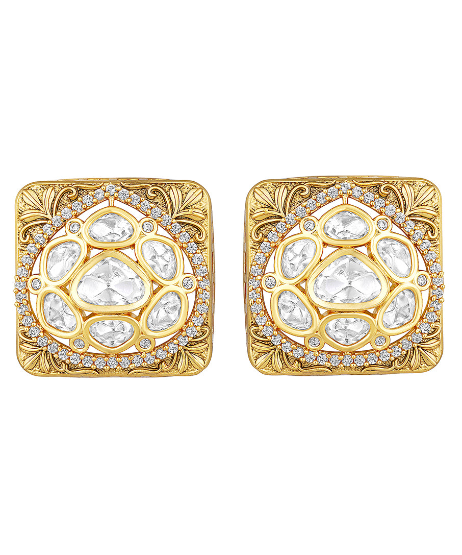 Gold Plated Kundan Earrings