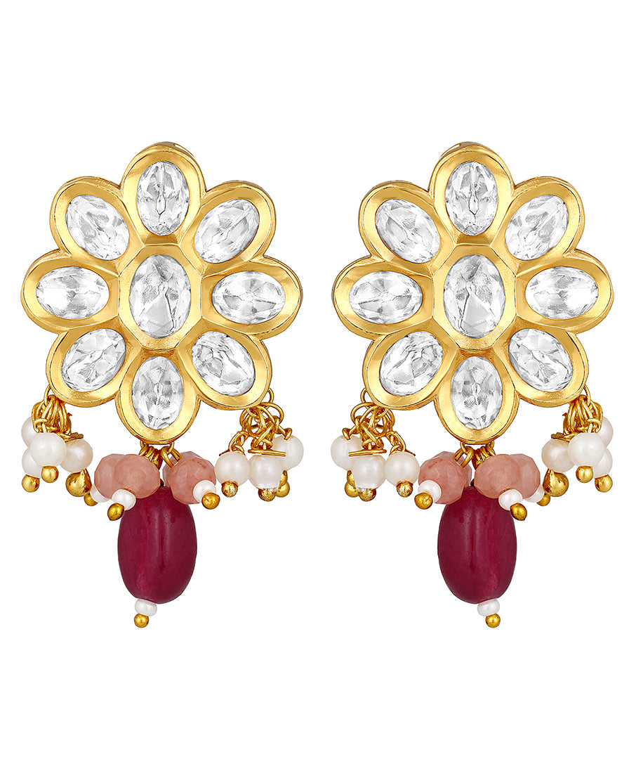 Gold Plated Kundan Earrings