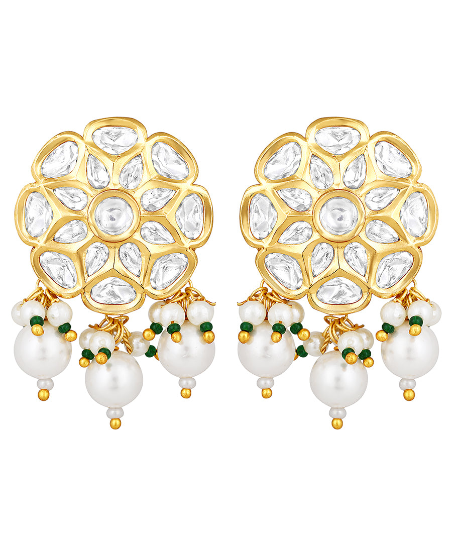 Gold Plated Kundan Earrings