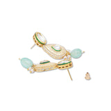 Micron Gold Polish Brass, Kundan Polki, Agates, Earrings