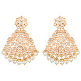 Golden, creme , Kundan Polki, Pearls  Earrings