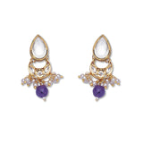 Golden, Darl Lilac, Purple, Kundan Polki Brass, Necklace Set