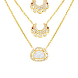 Golden, Red,  Kundan Polki, CZ diamond  Necklace