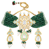 Gold Plated Kundan Choker Necklace with Agate