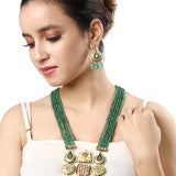 Gold Plated Kundan Necklace with Agate