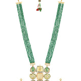 Gold Plated Kundan Necklace with Agate