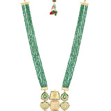 Gold Plated Kundan Necklace with Agate