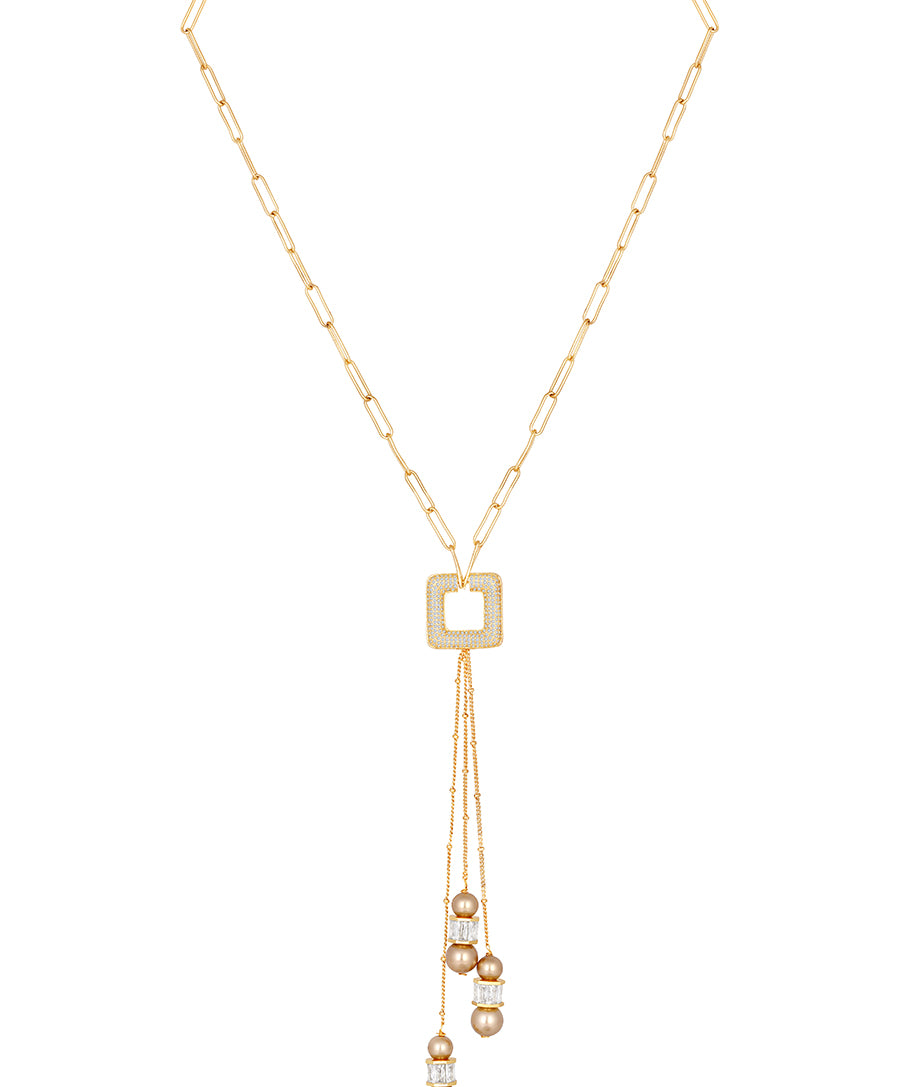 Gold Plated Handcrafted Necklace with Pearls