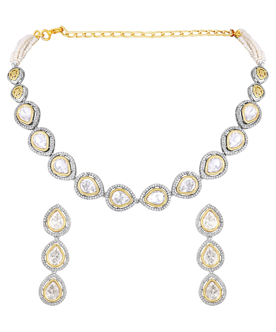 Dual Tone Kundan Necklace