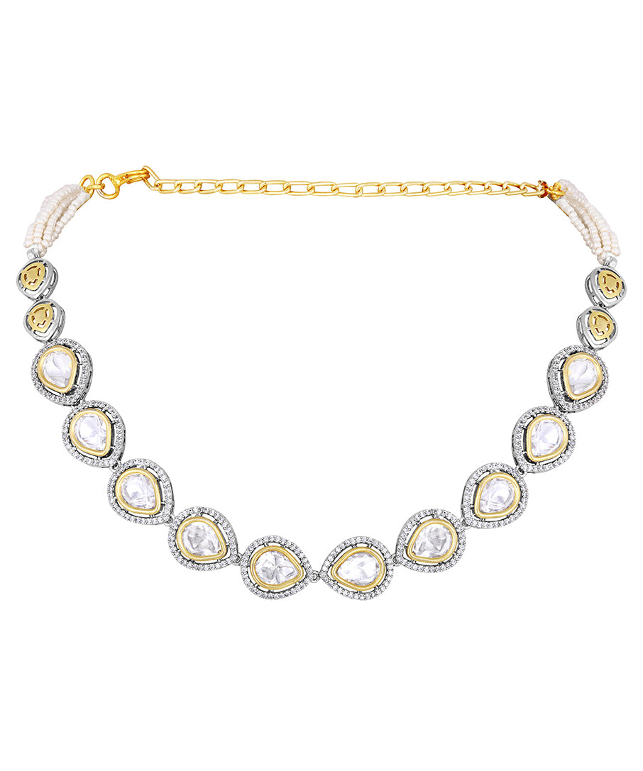 Dual Tone Kundan Necklace