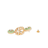 Green Gold Tone Kundan Meenakari Necklace Set with Onyx