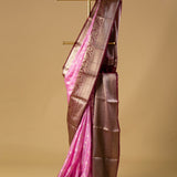 Banarasi Gold Woven Border Tissue Organza Saree