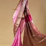 Banarasi Gold Woven Border Tissue Organza Saree