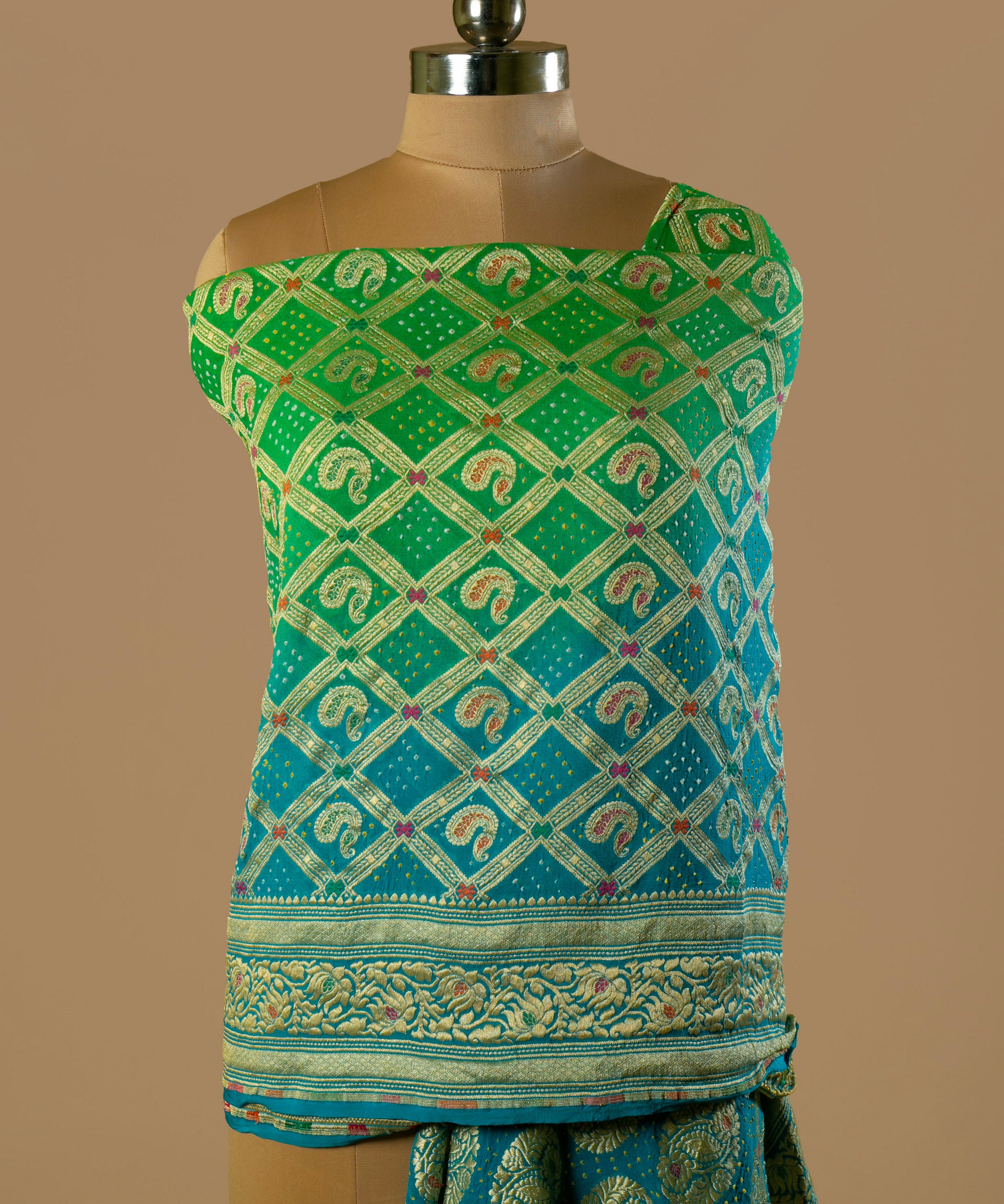Pure Georgette Banarasi Bandhej Dupatta