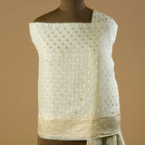 Pure Georgette Banarasi Dupatta with Intricate Zari Buti and Border