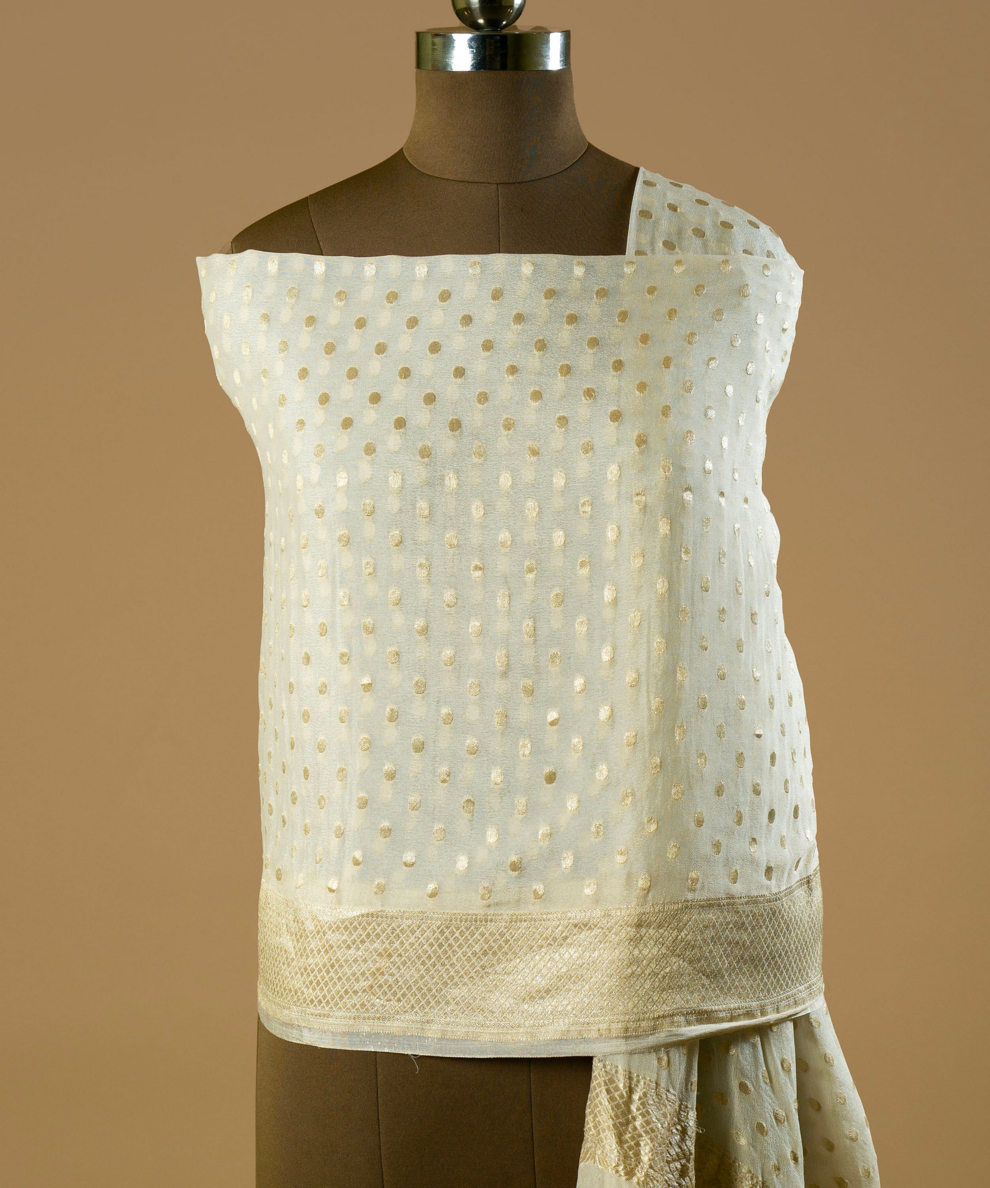 Pure Georgette Banarasi Dupatta with Intricate Zari Buti and Border