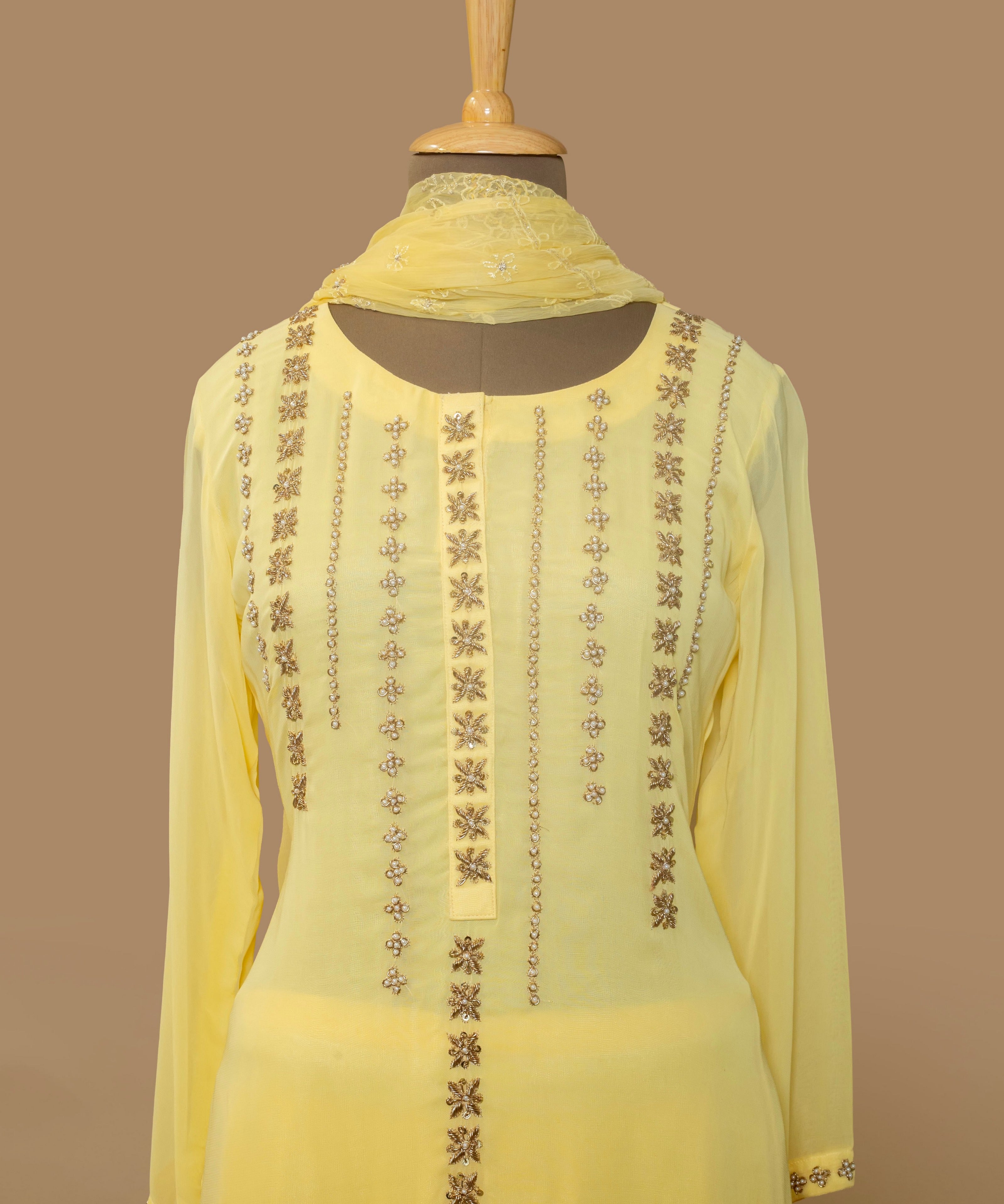 Hand Embroidered Georgette Summer Suit with Dupatta