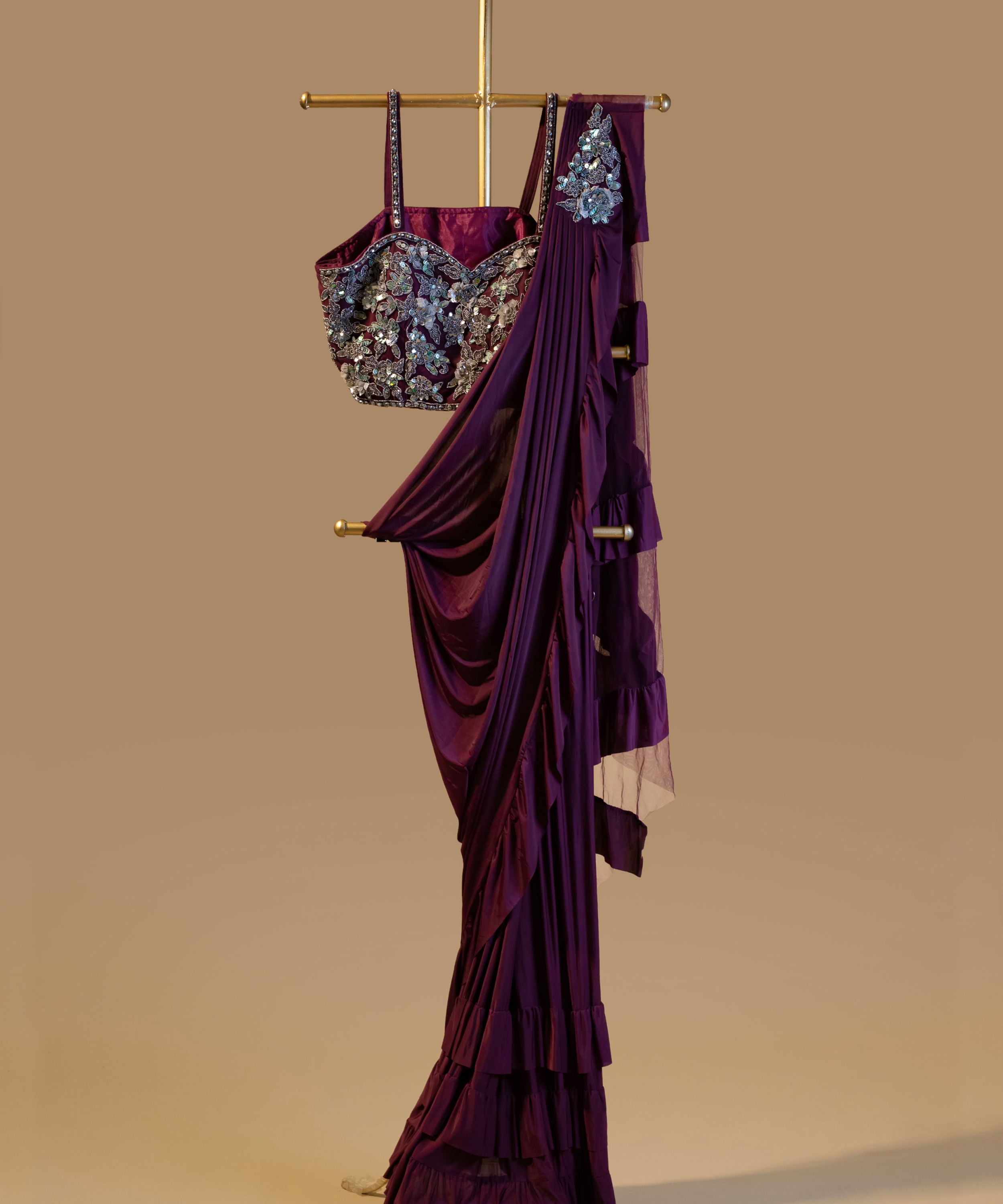 Elegant and Comfortable Ready-to-Wear Satin Saree