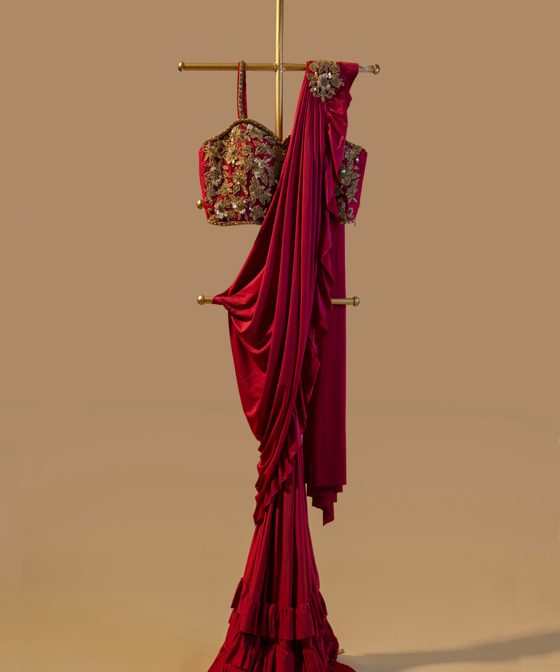 Elegant and Comfortable Ready-to-Wear Satin Saree